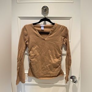 GAP Maternity Camel Colored V Neck Sweater